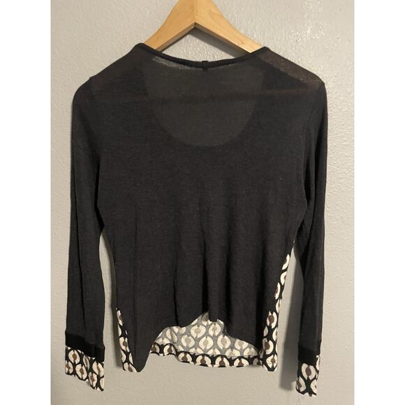 Bleu Blanc Rouge Womens Top Size FR 40 Floral Applique Art to Wear Wacky Y2K - Picture 3 of 9